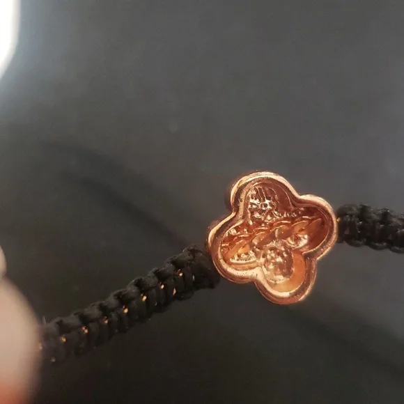 Rose Gold Clover Pave Adjustable Bracelet - Picture 6 of 6